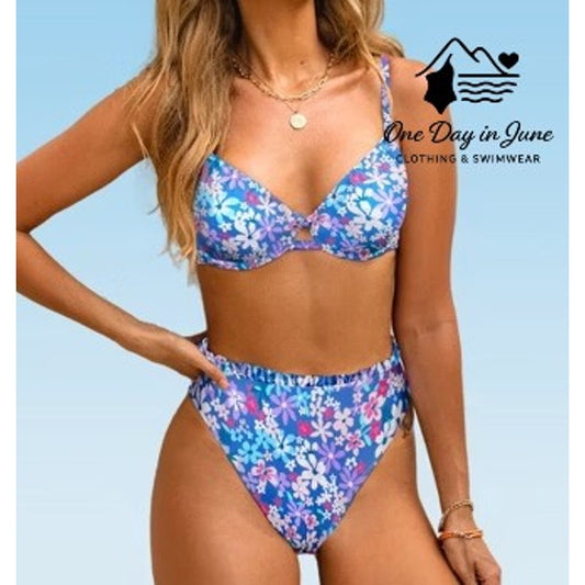 Cupshe High Waist Underwire Bikini Swimsuit Size M