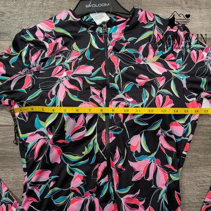 Volcom Dream In Bloom Long Sleeve Rash Guard One Piece Swimsuit NWT Size L