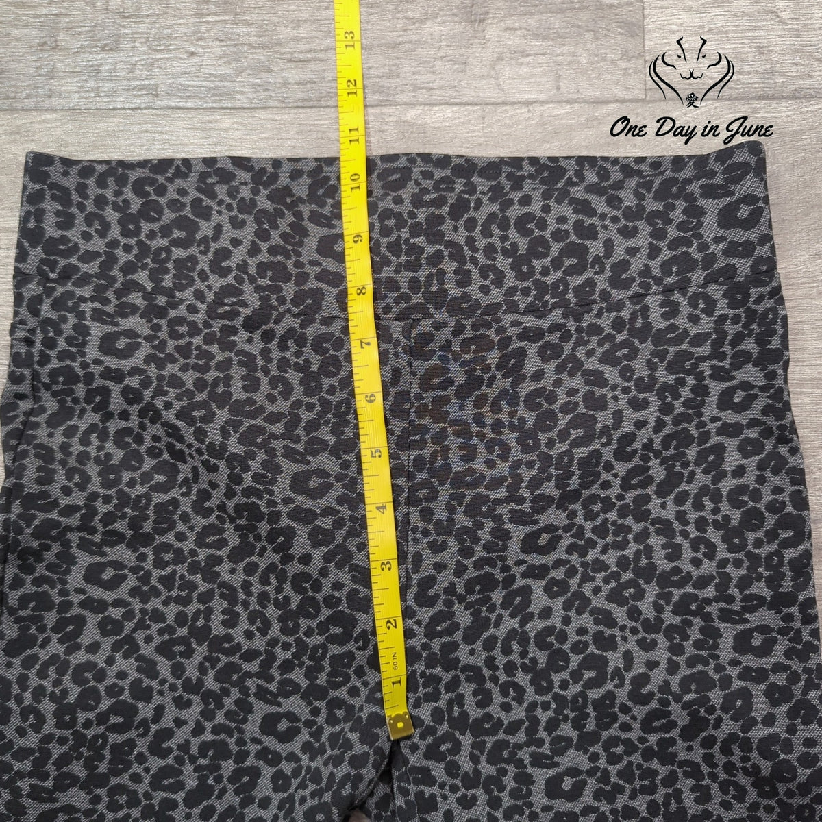 Loft Leopard Print Ponte Leggings Gray Black Pull On Skinny Pants Size S