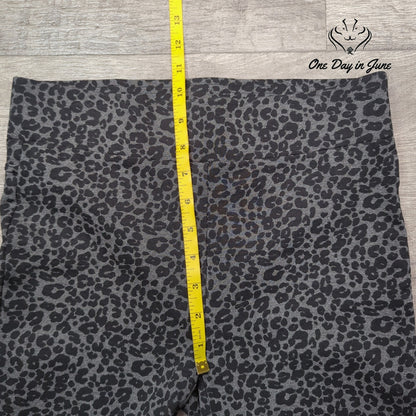 Loft Leopard Print Ponte Leggings Gray Black Pull On Skinny Pants Size S