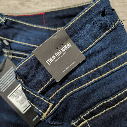 True Religion Becca Big T Flap Bootcut Jeans Dark Oak Wash NWT Size 8 (29)
