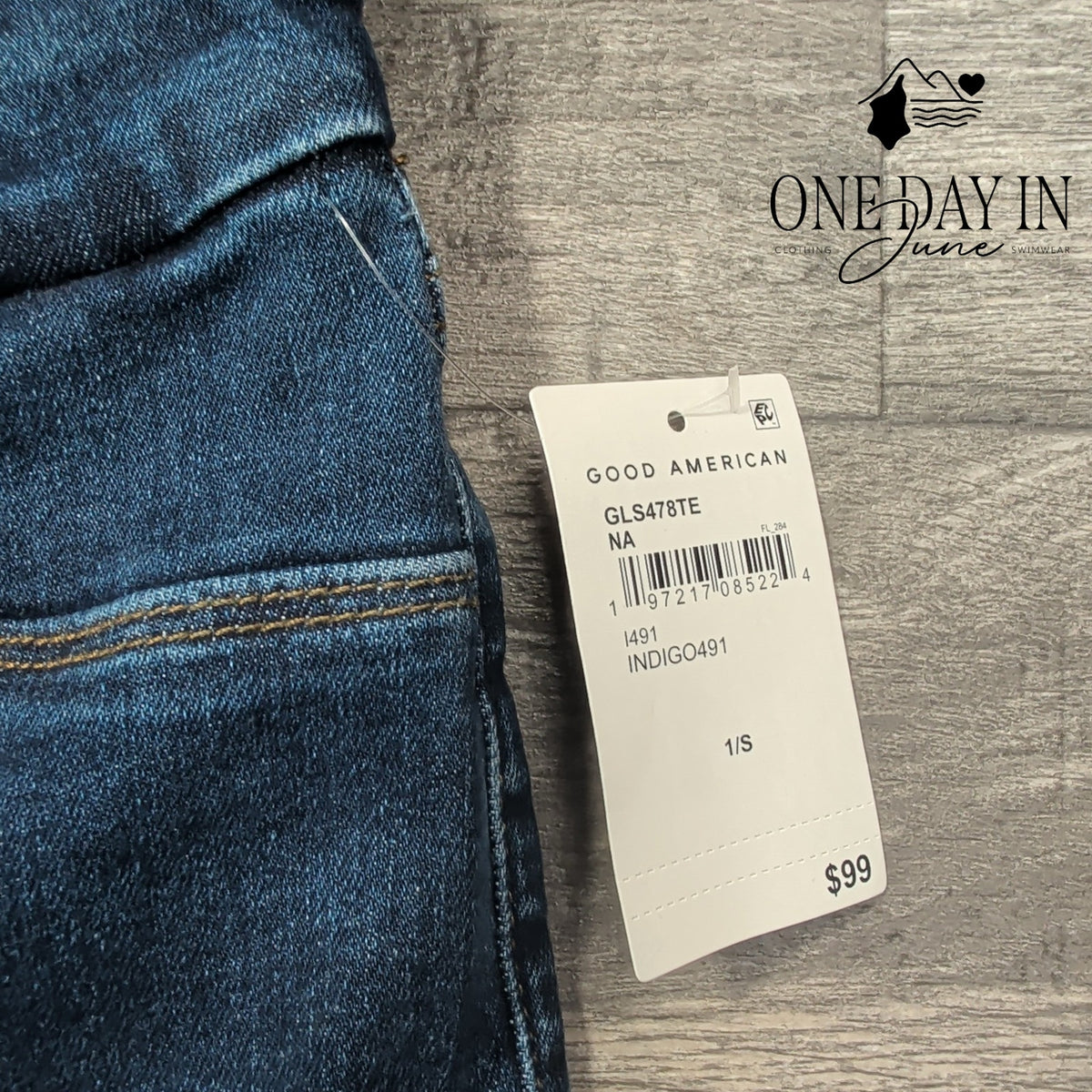 Good American Power Stretch Pull On Skinny Jeans Indigo491 NWT Size S