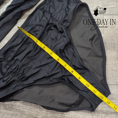 Blooming Jelly High Waist Cross Front Tie Bikini Swimsuit Size L