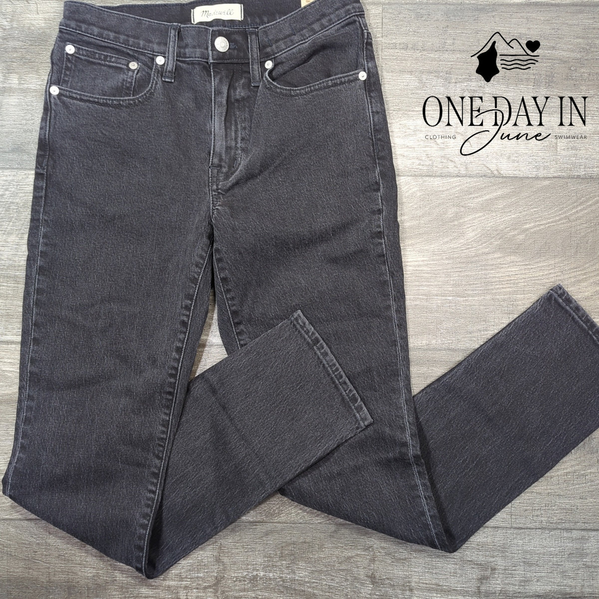 Madewell The Slim Boyjean Black Gray Slim Boyfriend Jeans NWT Size 24 (0)