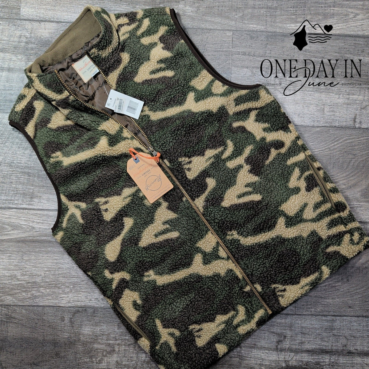 Weatherproof Vintage Sherpa Fleece Vest Camo Full Zip NWT Men's Size M