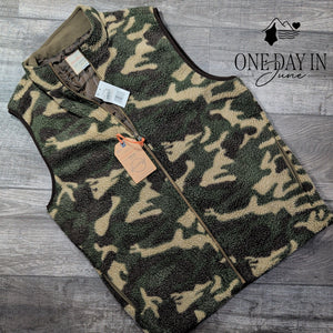 Weatherproof Vintage Sherpa Fleece Vest Camo Full Zip NWT Men's Size M