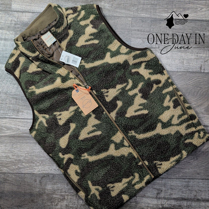 Weatherproof Vintage Sherpa Fleece Vest Camo Full Zip NWT Men's Size M
