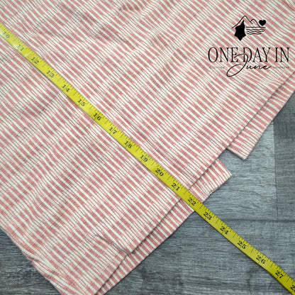 Loft Pencil Skirt Coral Pink White Striped Textured Lined Size 6