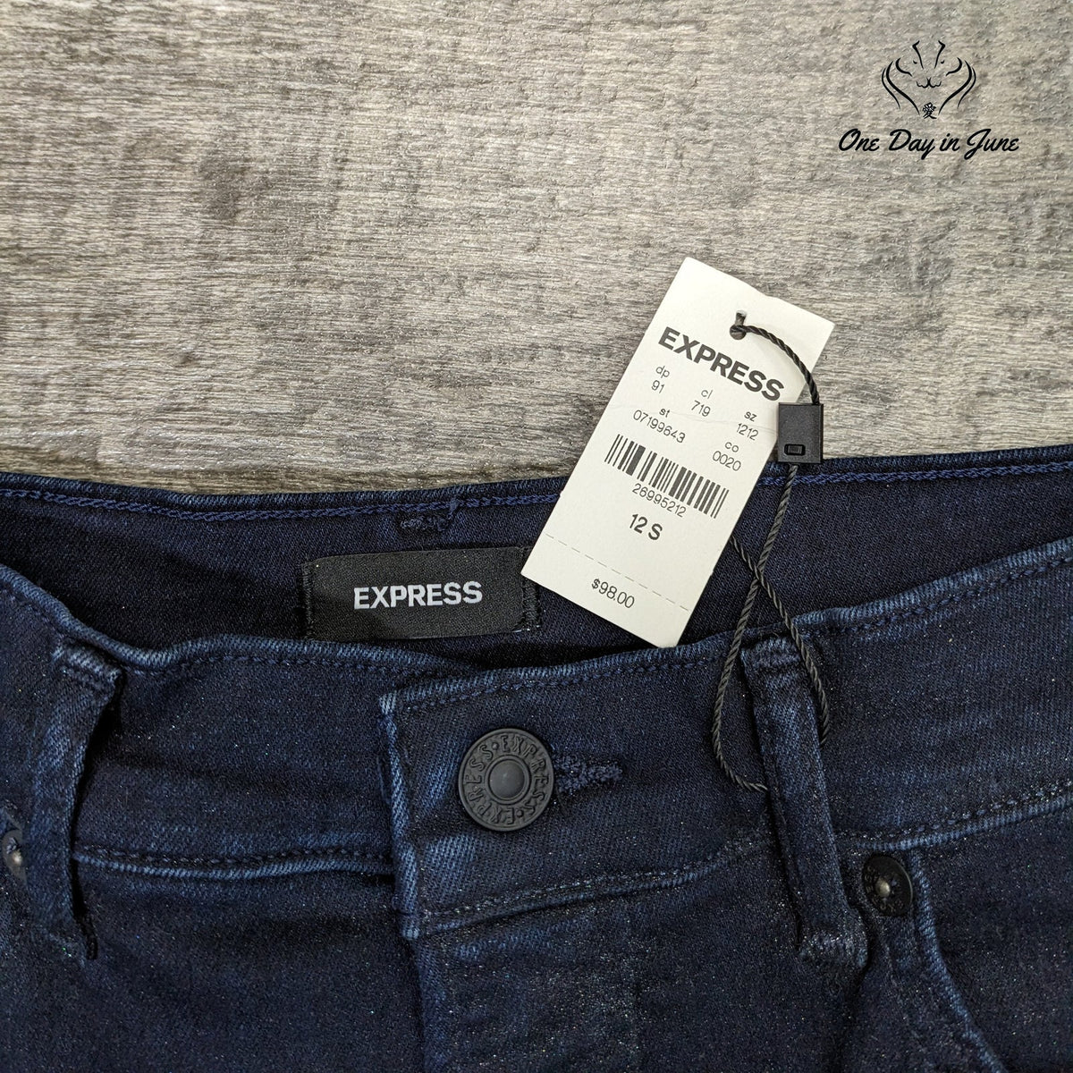Express High Rise Skinny Jeans Dark Indigo Blue Stretch NWT Size 12/S