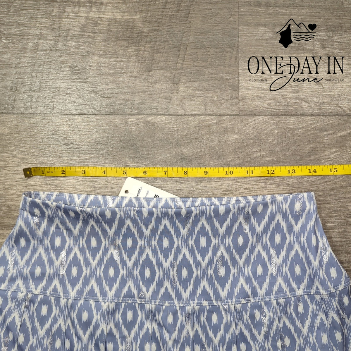 Lucky In Love Fancy Pleated Tennis Skort Blue White Geometric NWT Size S
