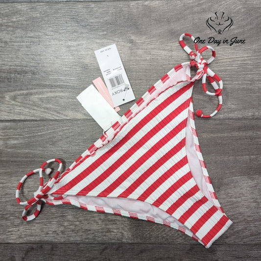 Roxy Hello July Tie Side Moderate Bikini Bottom Size L