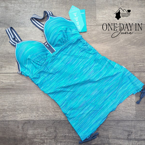 Free Country Reflective Space Dye Track Tankini Top Size S