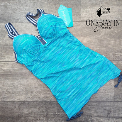 Free Country Reflective Space Dye Track Tankini Top Size S