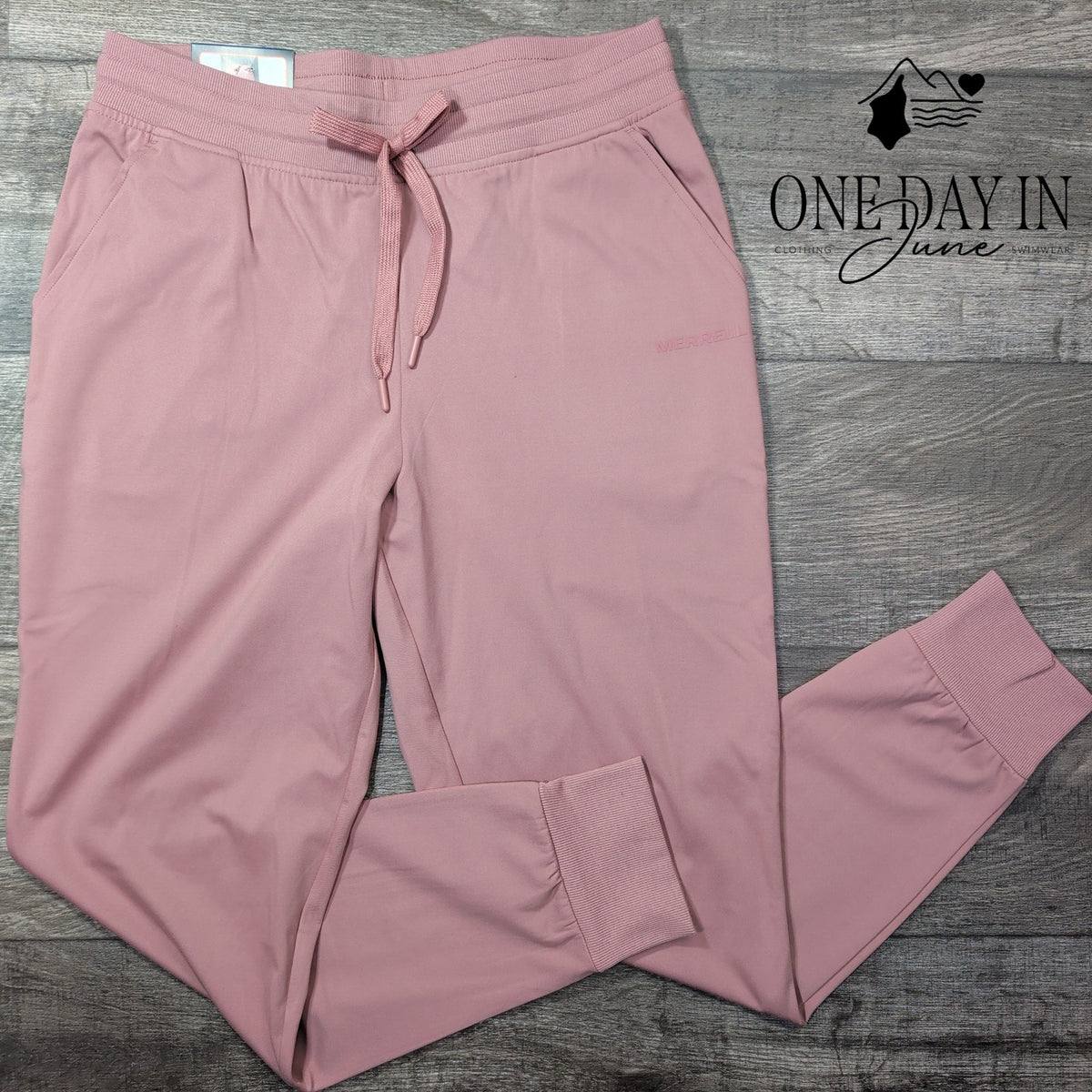Merrell Active Jogger Pants Pink Drawstring Athletic Lounge NWT Size L