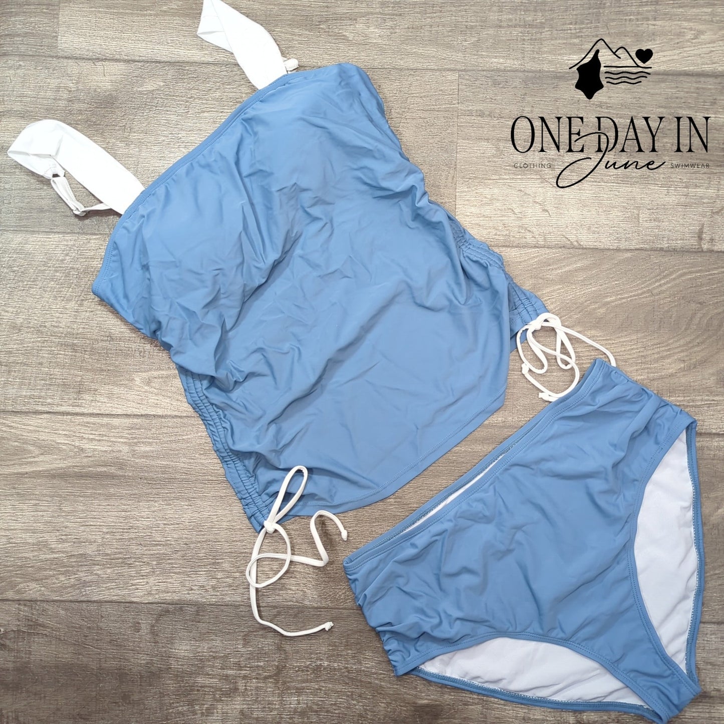 CharmLeaks Drawstring Tankini Swimsuit Size L