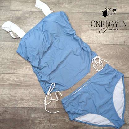 CharmLeaks Drawstring Tankini Swimsuit Size L