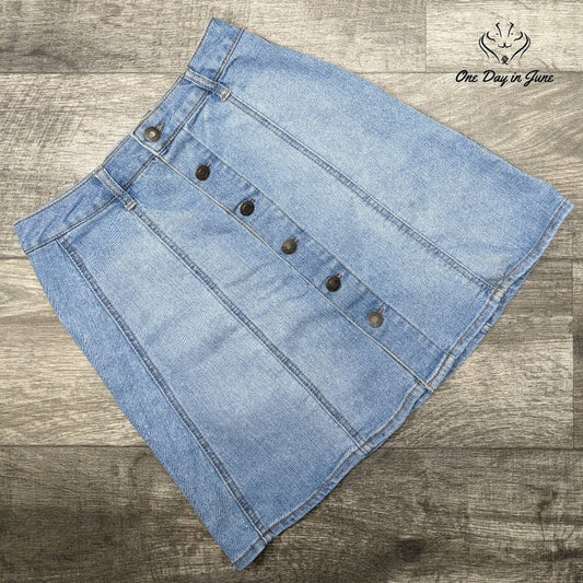 Mossimo Button Front Denim Skirt Size 4