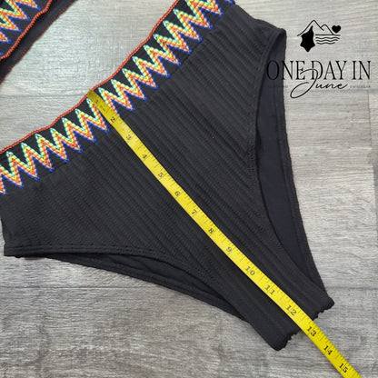 Zuobango High Waist Crop Bikini Swimsuit Size L