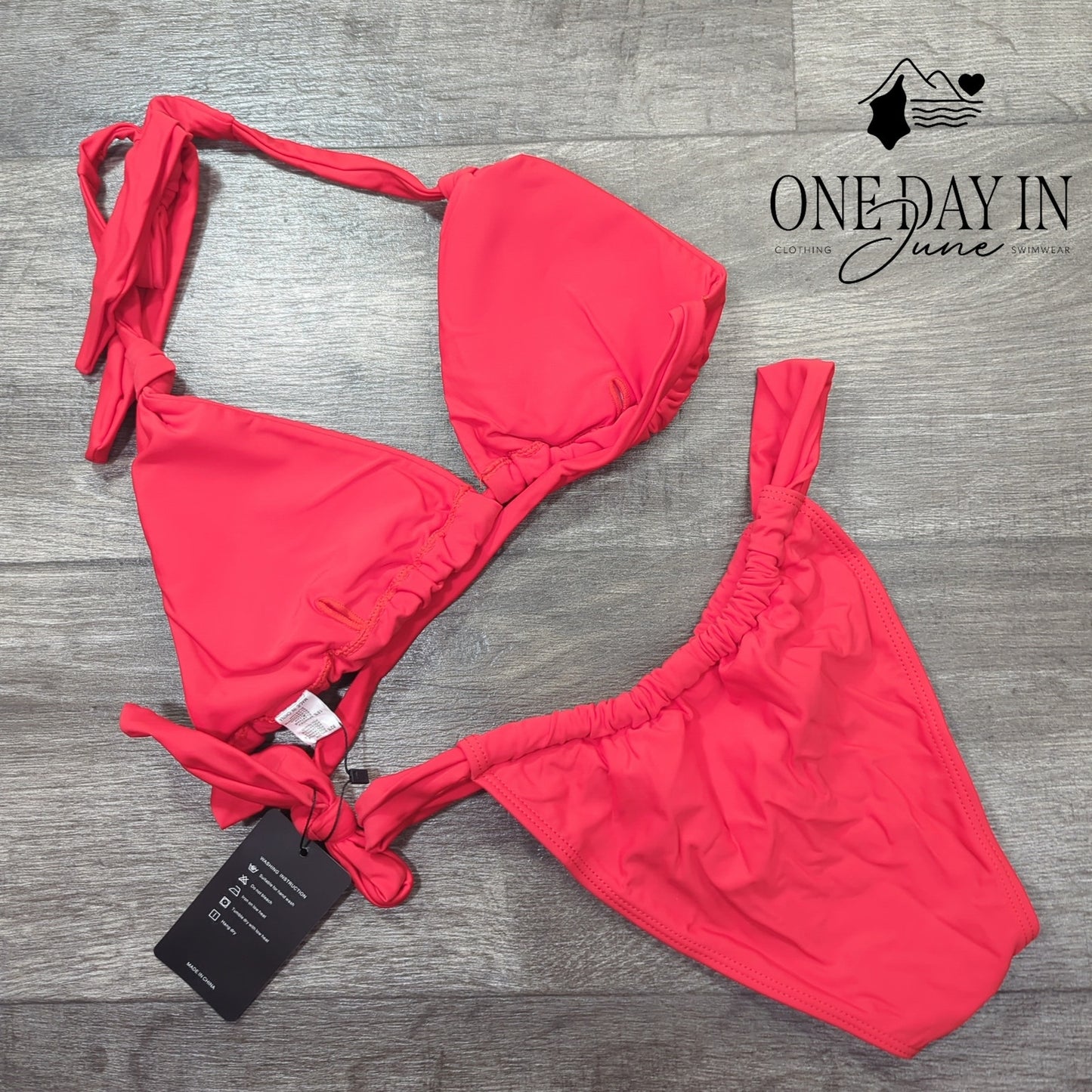 Dazosue Adjustable Triangle Brazillian Bikini Swimsuit Size S