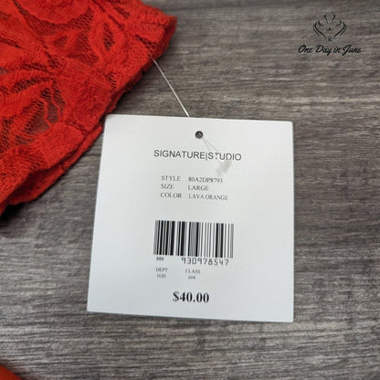 Signature Studio Floral Lace Layered Top Size L
