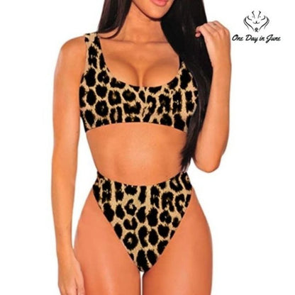 Pink Queen Crop Top High Waist Bikini Swimsuit Size XL