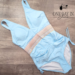 Blooming Jelly Ruched Side One Piece Swimsuit Size M