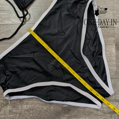 Aleumdr High Neck Drawstring Tankini Swimsuit Size 2XL