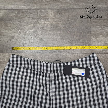LIV Bottoms Pants Black White Gingham Check Ankle Straight Leg NWT Size S