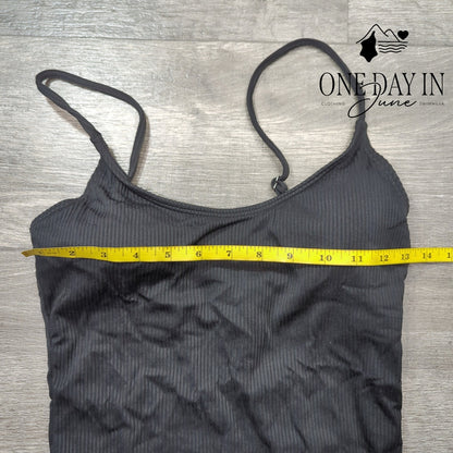 CharmLeaks Ribbed Adjustable Strap One Piece Swimsuit Size M