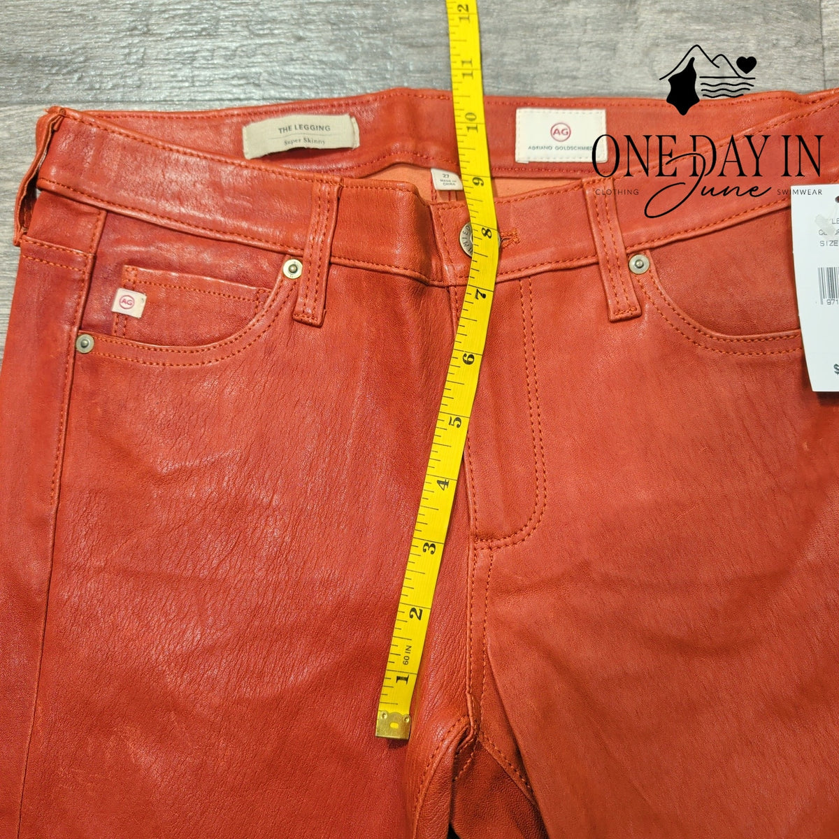 AG Adriano Goldschmied The Legging Super Skinny Orange Coated NWT $215 Size 4