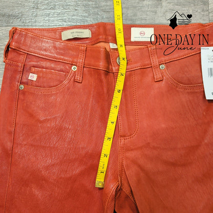 AG Adriano Goldschmied The Legging Super Skinny Orange Coated NWT $215 Size 4