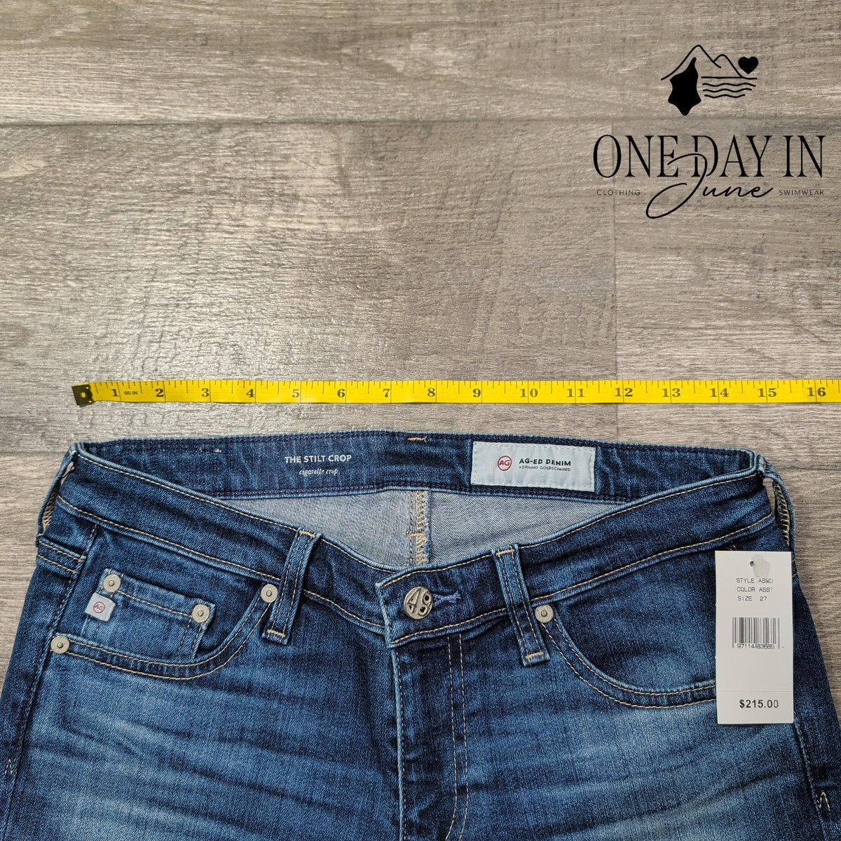 AG Adriano Goldschmied The Stilt Crop Cigarette Jeans Blue NWT $215 Size 4 (27)