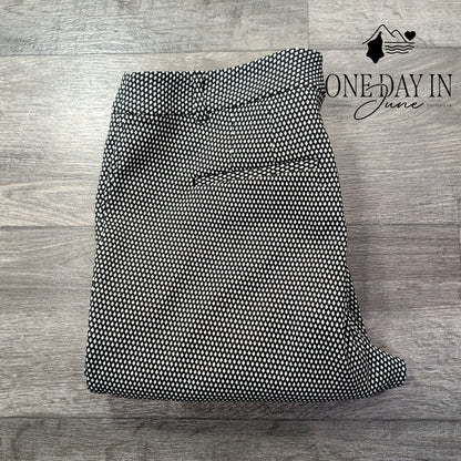 White House Black Market Slim Ankle Pants Black White Print NWT Size 14