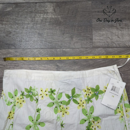 J.H. Collection Painted Garden Midi Skirt Size 14