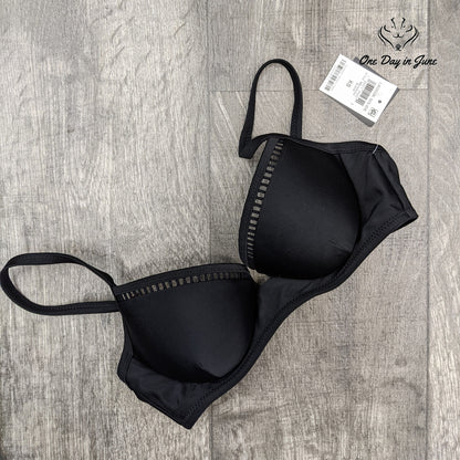 Bar III Black Mod V-Wire Bikini Top Size XS