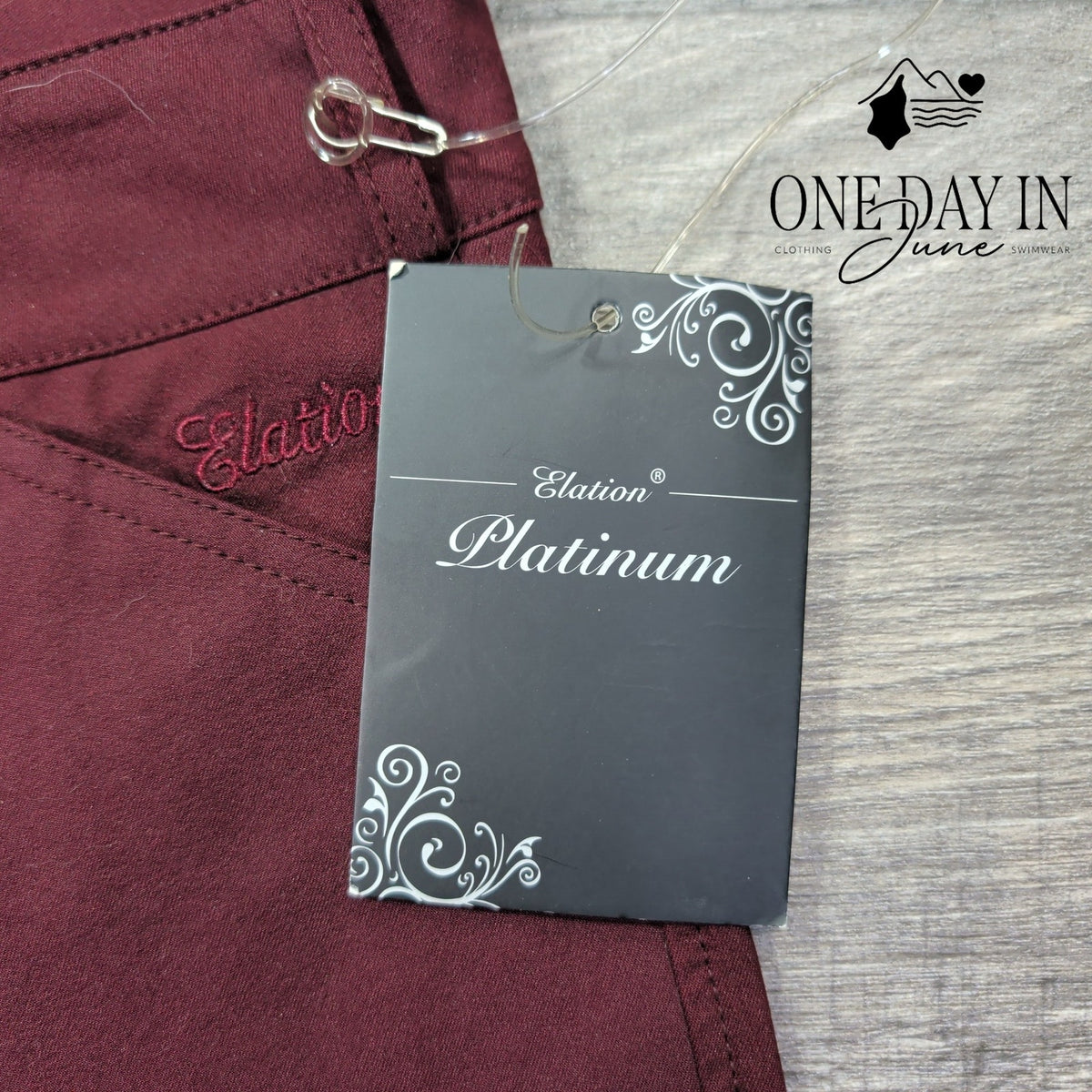 Elation Platinum Chelsea Knee Patch Breeches Burgundy Riding Pants NWT Size 14