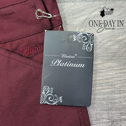 Elation Platinum Chelsea Knee Patch Breeches Burgundy Riding Pants NWT Size 14