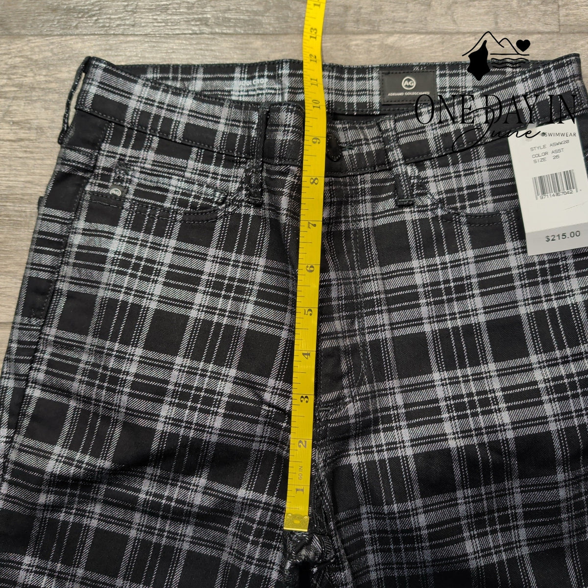 AG Adriano Goldschmied Jodi Crop High Rise Slim Flare Jean Plaid NWT $215 Size 2