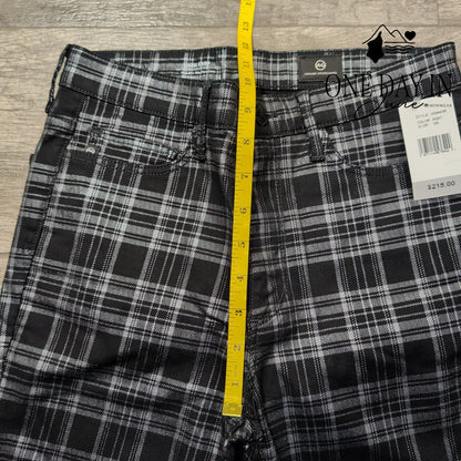 AG Adriano Goldschmied Jodi Crop High Rise Slim Flare Jean Plaid NWT $215 Size 2