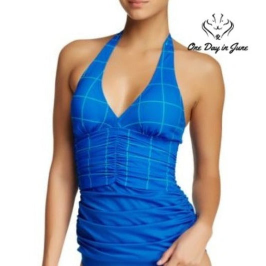 Spanx Ruched Halter Tankini Top Size 6