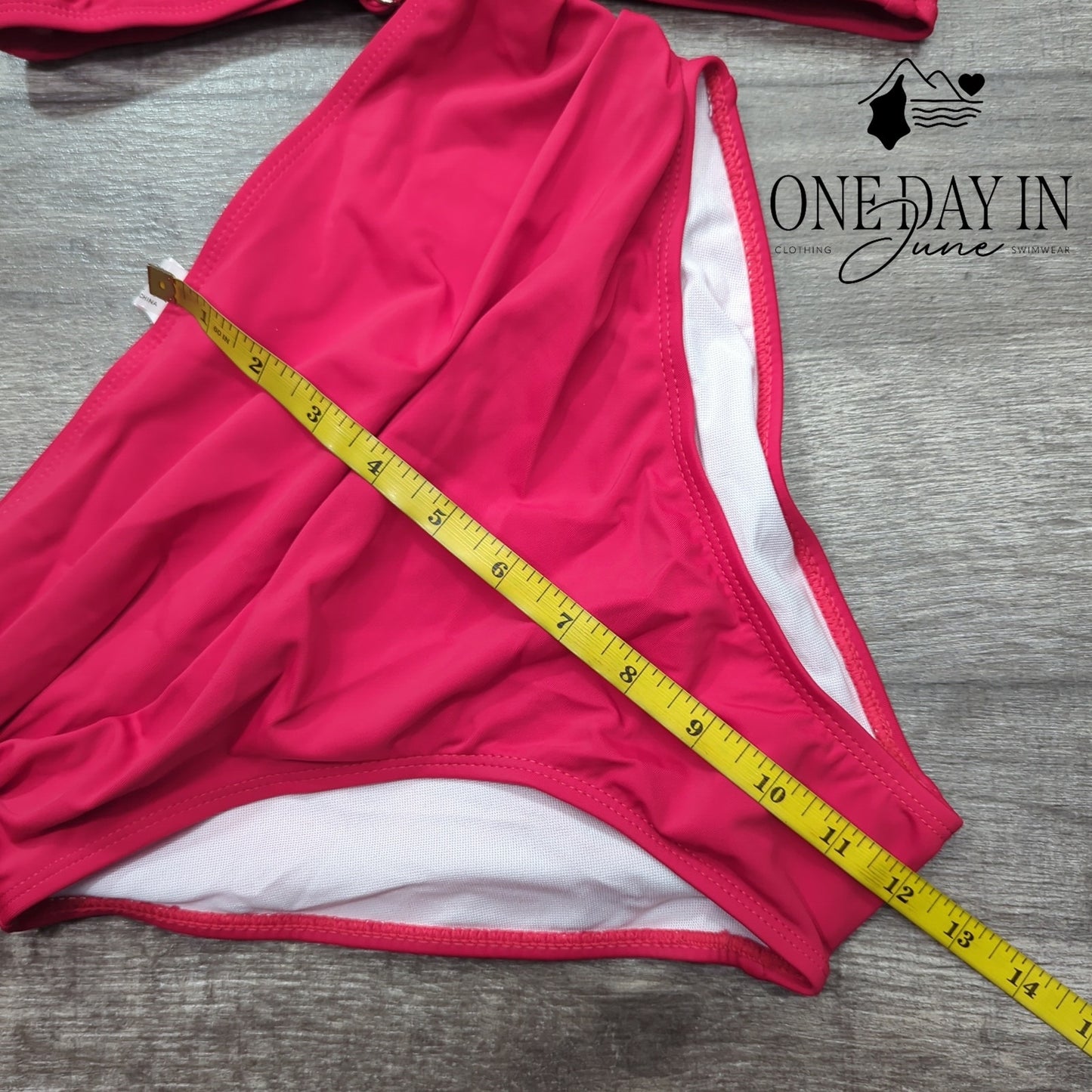 Yonique Twist Front High Waist Bikini Swimsuit Size M