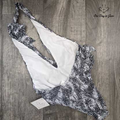 Vicious Young Babes V-Neck One Piece Swimsuit Size S