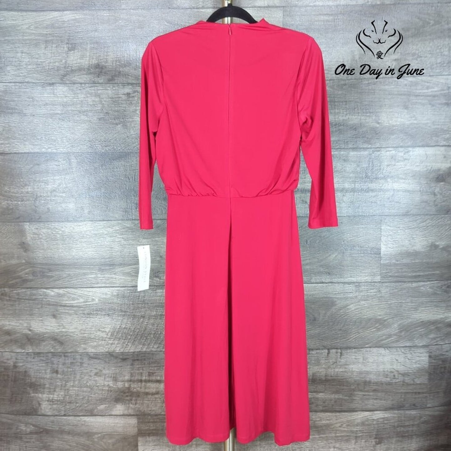 London Style Long Sleeve Midi Dress Size 4