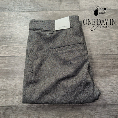 Loft The Riviera Slim Mid Rise Dress Pants Gray Tweed NWT Size 6