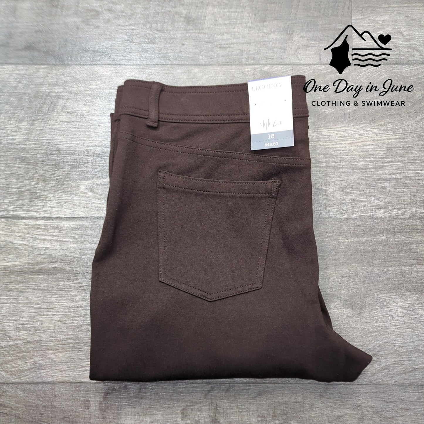 Style & Co Ponte Mid Rise Comfort Waist Legging Pants Size 18