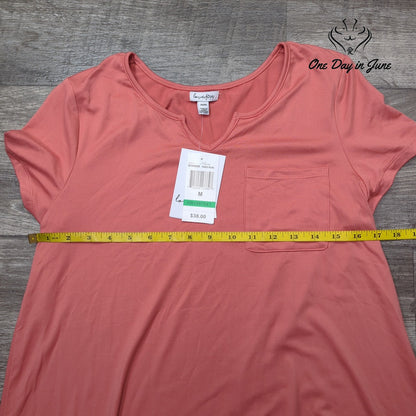 Love Fire Duper Soft T Shirt Faded Rose Pink Pocket Tee NWT Size M