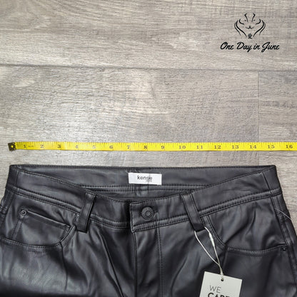 Kensie Jeans Vegan Leather Straight Leg Pants Size 8