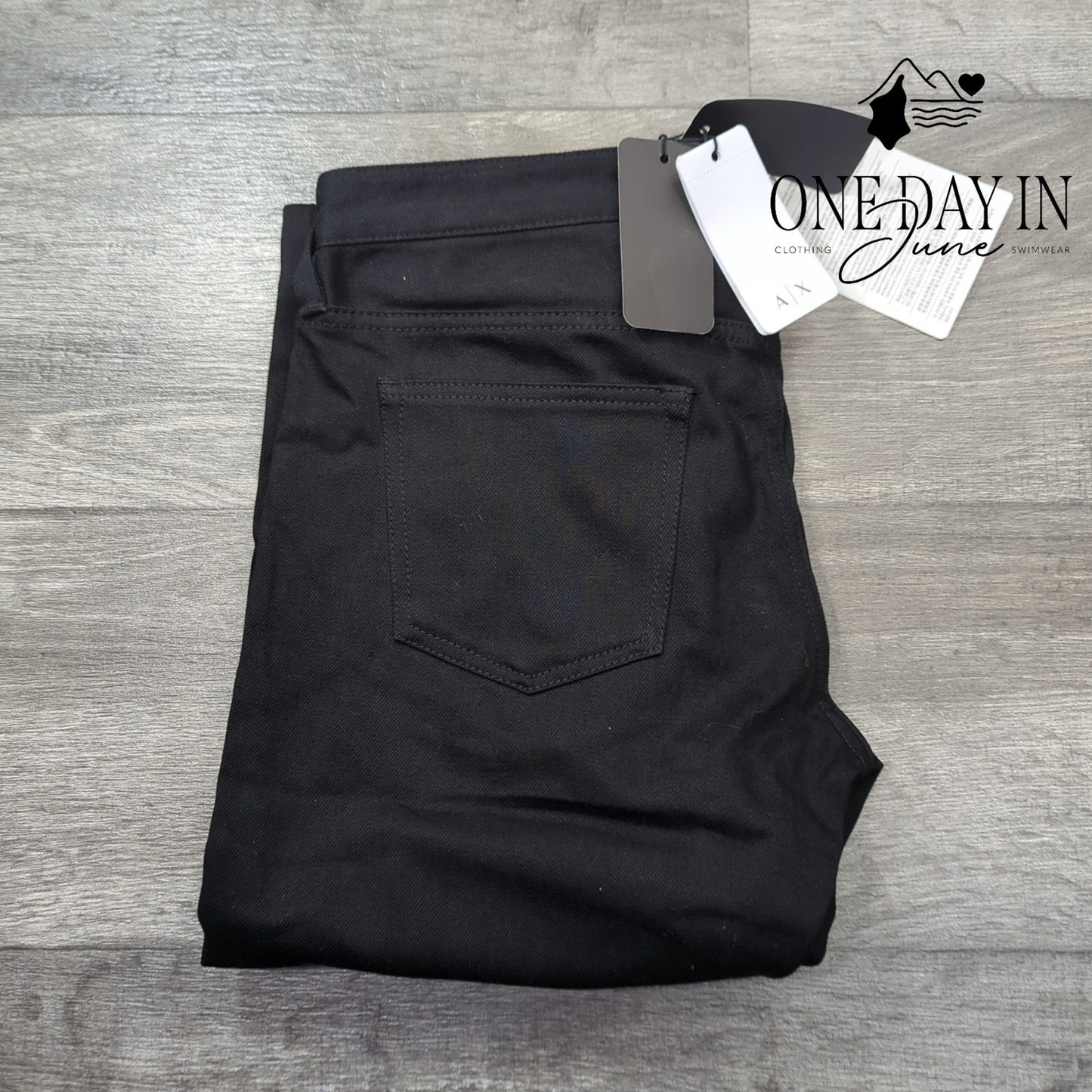 Armani Exchange J75 Slim Jeans Black Denim A|X NWT Size 30X32
