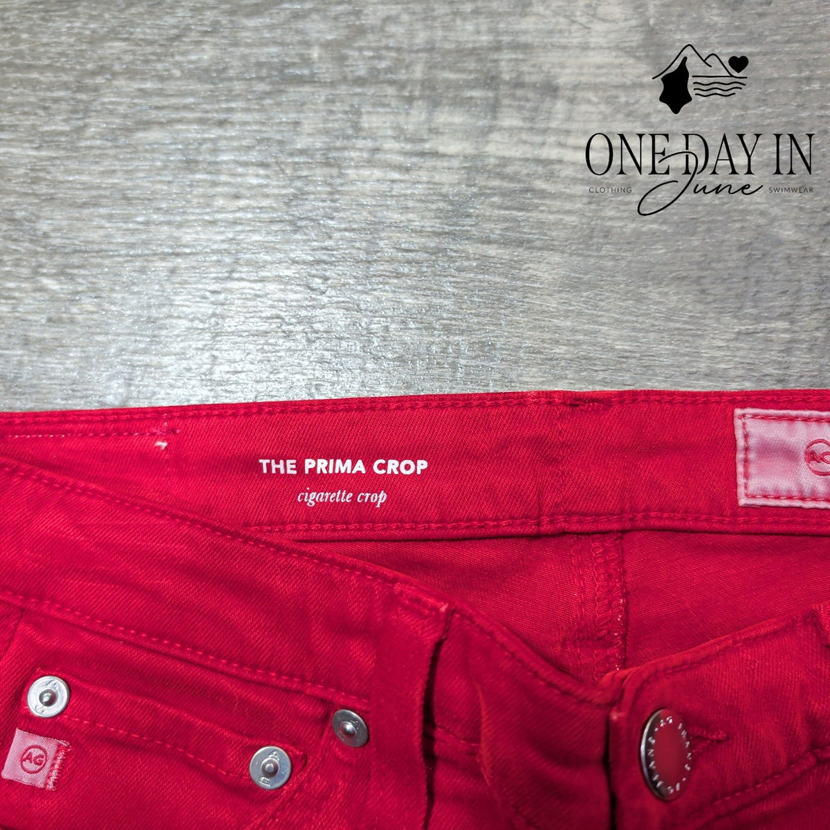 AG Adriano Goldschmied Prima Crop Cigarette Jeans Red Skinny NWT Size 4 (27)