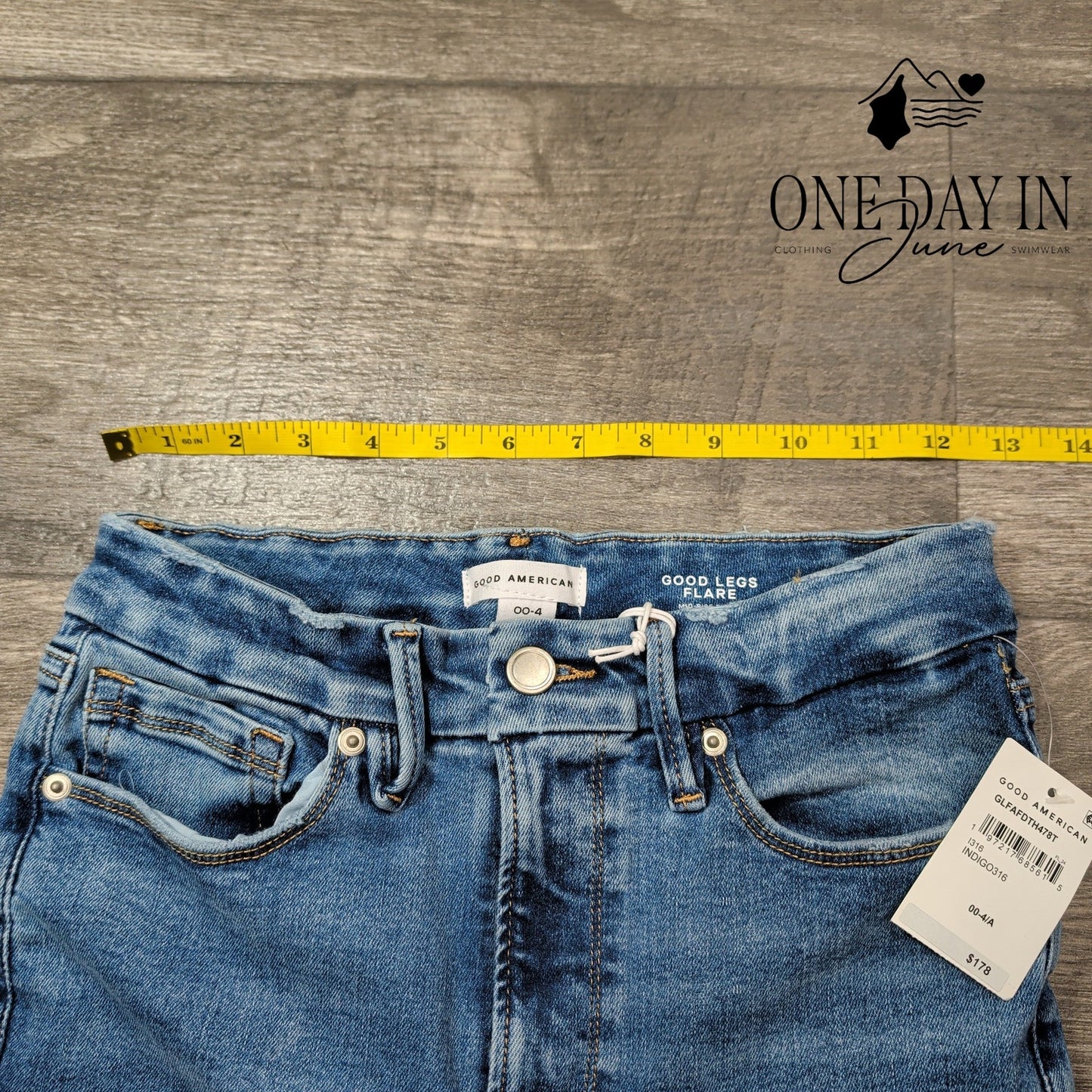 Good American Good Legs Flare Skinny Fit Flare Leg Jeans Size 00